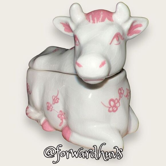 Pink & White Cow Cream & Sugar Set with Lid - Picture 5 of 13